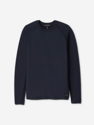 Sun Day Red 3D Knit Cashmere Crew Tmavě Blankyt | MJNTXRI-50