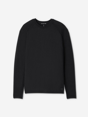 Sun Day Red 3D Knit Cashmere Crew Černé | ZCDALIF-01