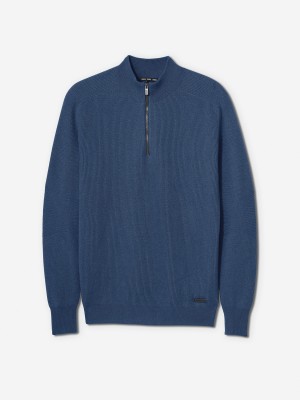 Sun Day Red 3D Knit Cashmere Quarter Zip Tmavě | RXQPKNF-27