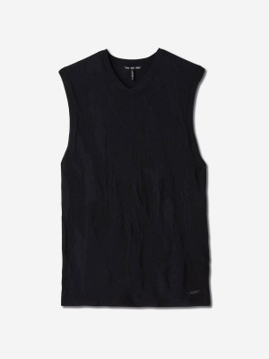 Sun Day Red 3D Knit Cashmere Tonal Camo Vest Černé | POIRXQC-29