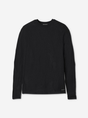 Sun Day Red 3D Knit Cashmere Tonal Camo Crew Černé | KVDUGMT-70