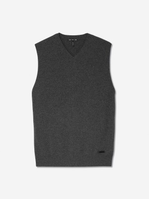 Sun Day Red 3D Tour Cashmere Vest Charcoal | ERHQNMT-53