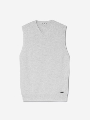 Sun Day Red 3D Tour Cashmere Vest Frost Gray | ONYIHQW-73