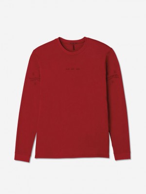 Sun Day Red Long Sleeve Dark Matter T-Shirt Červené | XBDEPUA-56