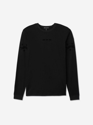 Sun Day Red Long Sleeve Dark Matter T-Shirt Černé | VFMOQXB-03