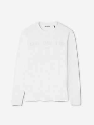 Sun Day Red Long Sleeve Dark Nebula T-Shirt Bílé | CNIZWMQ-57