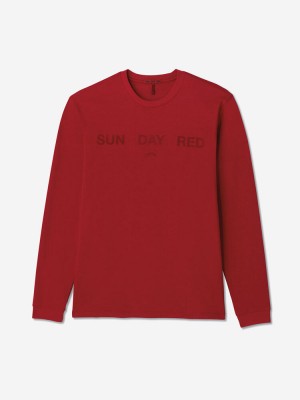 Sun Day Red Long Sleeve Dark Nebula T-Shirt Červené | TYQNBHM-93