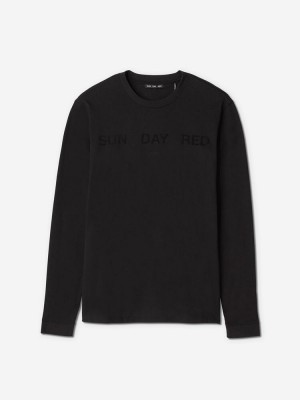 Sun Day Red Long Sleeve Dark Nebula T-Shirt Černé | EUFVIAJ-38