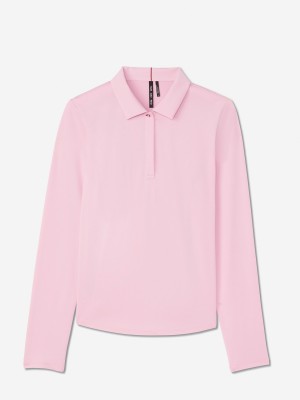 Sun Day Red Long Sleeve Performance Victoria Polo Růžové | EKOCTZB-09