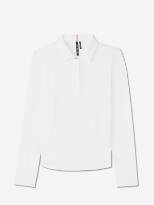Sun Day Red Long Sleeve Performance Victoria Polo Bílé | GOTCINJ-50