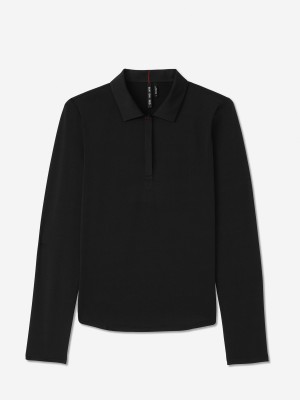 Sun Day Red Long Sleeve Performance Victoria Polo Černé | AXPEZOY-60